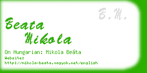 beata mikola business card